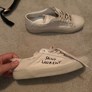 Saint Laurent Off-White Worn Look Sneakers